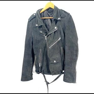 BLK DNM black suede biker jacket size medium